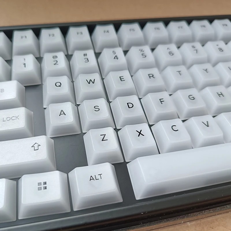 YMDK Set Keycaps PBT Carbon Top Print – Profilo OEM, Spessore 1.5mm, Per Tastiera Meccanica MX (61/87/104 Tasti, ANSI)