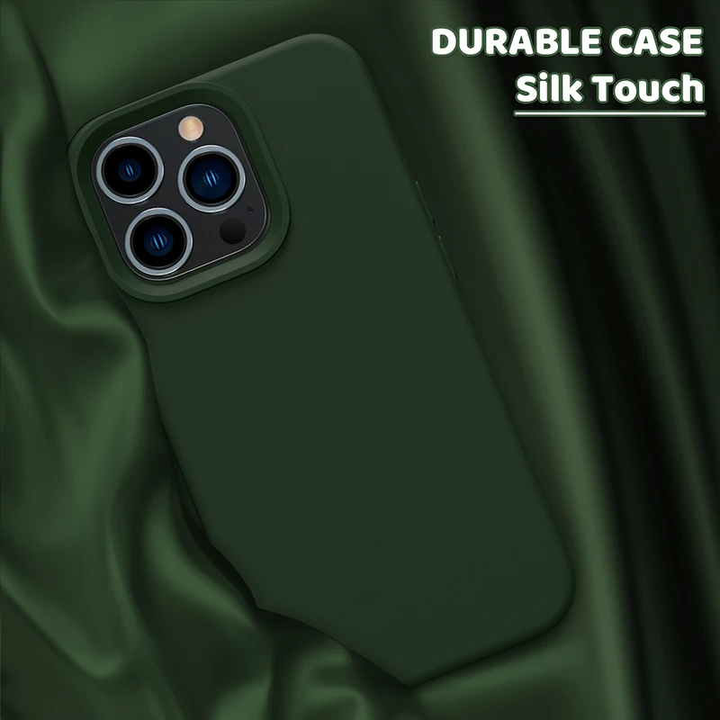 Original Factory Soft Liquid Silicone Phone Case For Iphone 15 Pro Max Camera Lens Protection