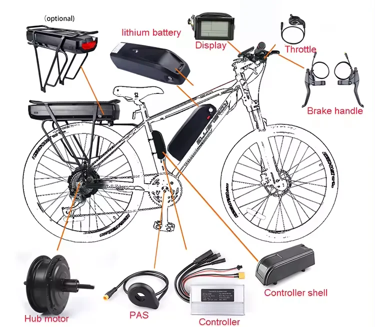 80kmh Fast Speed 72v 5000w Ebike Conversion Kits Electric Bike Conversion  Kit