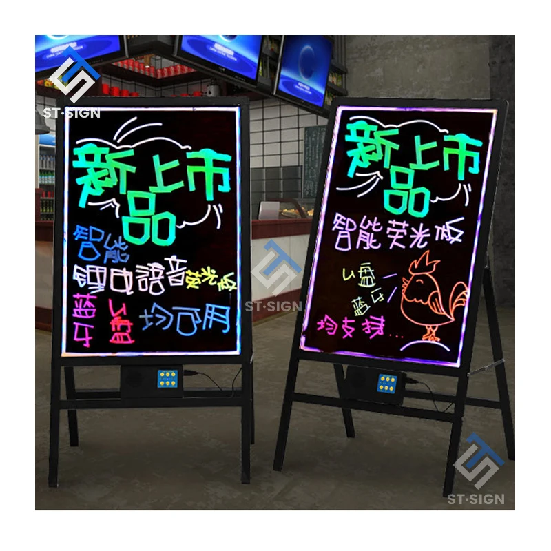 Фабричный производитель 7 цветов ФЛУОРЕСЦЕНТНОЕ неоновое меню сообщение рекламное свечение стираемая Светодиодная доска для письма