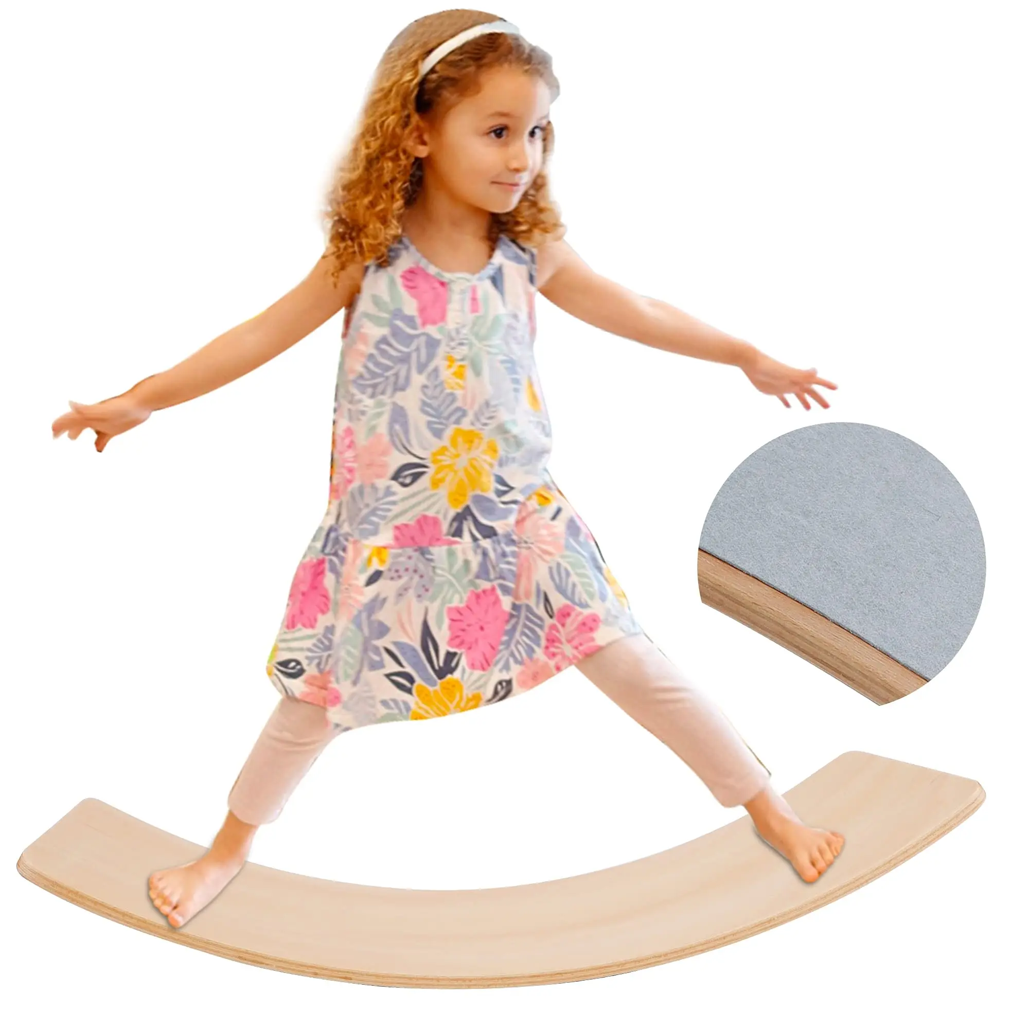 Wooden Balance Board Wobble Board for Kids Natural Toddler Balance Rocker  Board