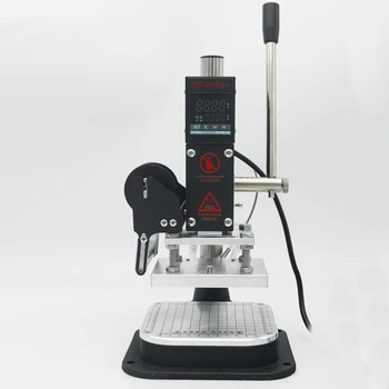 Hot Sale Leather Embossing Heat Press Machine Small Manual Digital Hot Stamping Machine for Wood PVC Paper Custom Logo Stamp