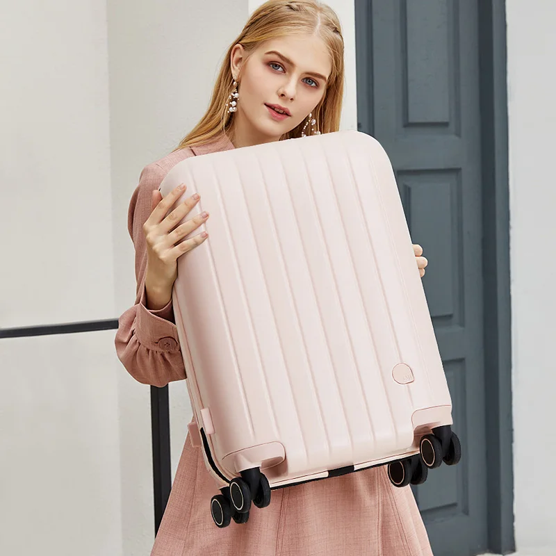Lightweight New Design Simple Korean Style Trolley Zipper Travel Luggage Bag Wholesale Wheeled Rolling Cabin Luggage Suitcase