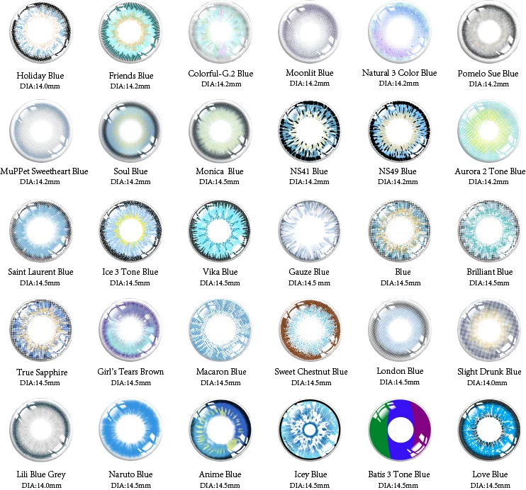 Popular Pure Color Contact Lenses For Black And White Eyes