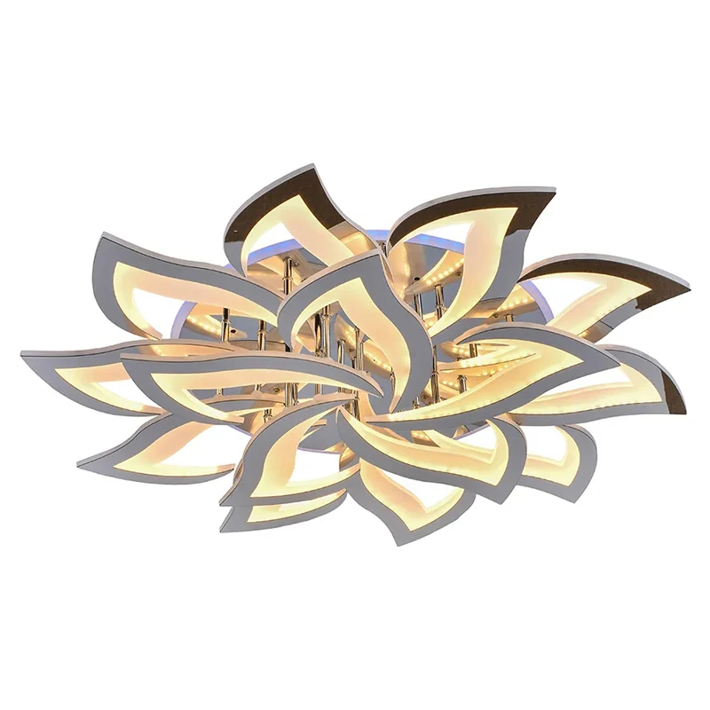 Hot Sales Modern APP Remote Control Decor Lighting Acrylic White Ceil Lamp Fixtures Living Room Indoor LED Fancy Ceiling Lights