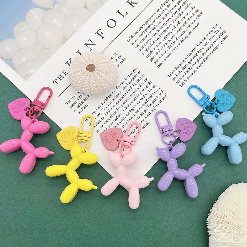 Cute Cartoon Creative Candy Color Balloon Dog Keychain Diy Purse Bag