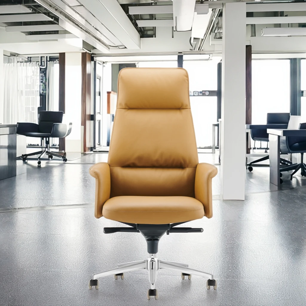 Deluxe Executive Swivel Chair Removable Back Cushion Telescopic Height Adjustment Corporate Decor 6