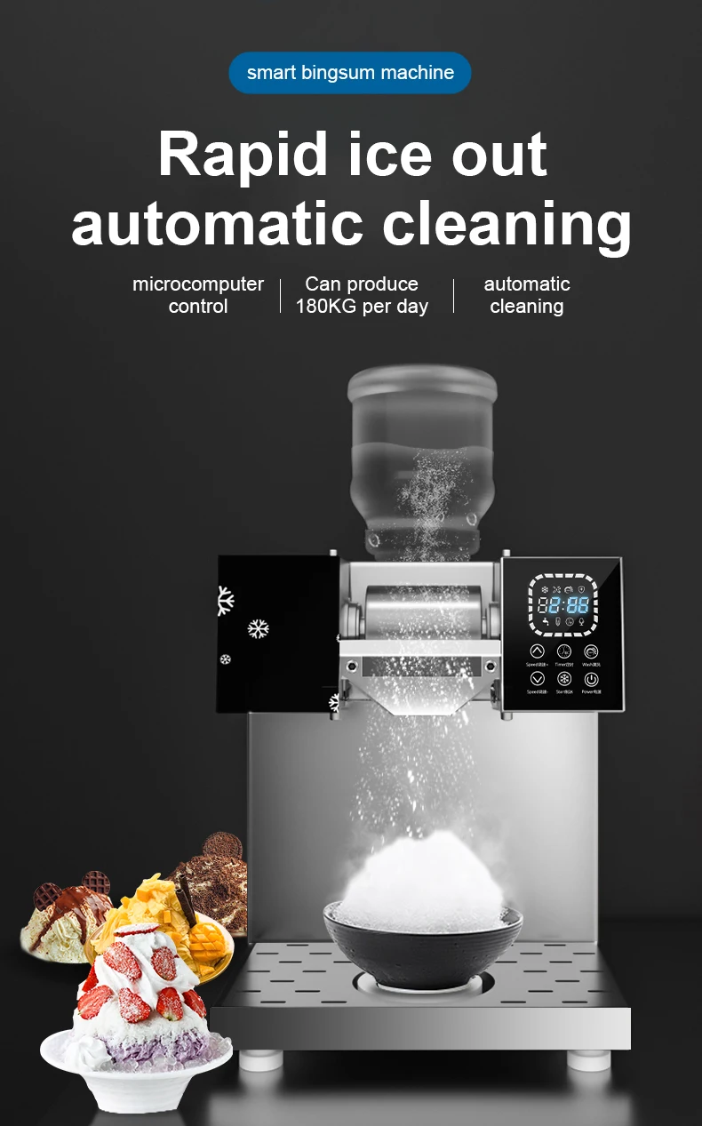 Commercial Milk Snow Bingsu Ice Shaver Machine Full Automatic Snow