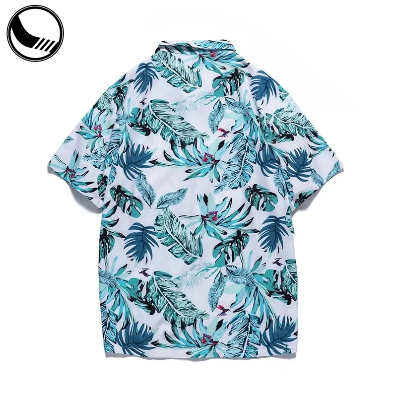 Loose Hawaiian Oversized Drop Shoulder Long Sleeve Kid Casual Loose Beach Hawaiian Shirt Beach Shirts Men manufacture
