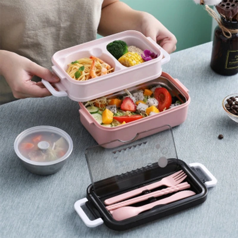 Wholesale Newest Pouplur  304 Stainless Steel Lunch Box Bento Box For School Kids Office Worker