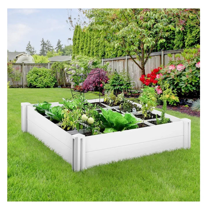 Wholesale Garden Planters Box Pvc White Plastic Flower Pot Outdoor 4x4