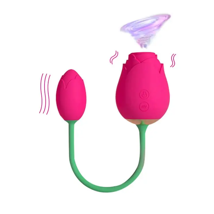 The 2 in 1 Rose Vibrator Dildo Egg Double Head Vagina Sexy Toys for Men Adult Sex Rose Vibrator