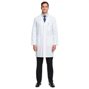 Wholesale Custom Long Sleeve Men Lab Coat Medical Uniforms Hospital Doctor Nurse White Lab Coat