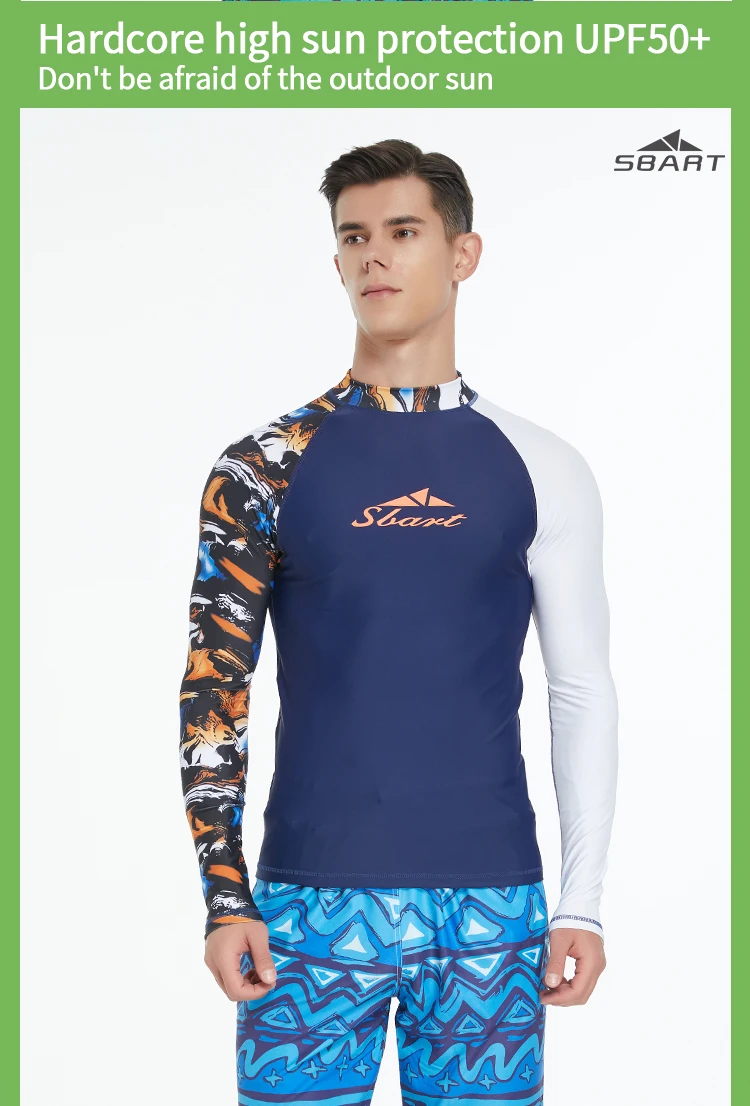 Custom Sublimation Printing Surf Clothes Long Sleeve Rashguard Quick Dry Breathable Men's Rashie UPF50+ Rash Guard For Men