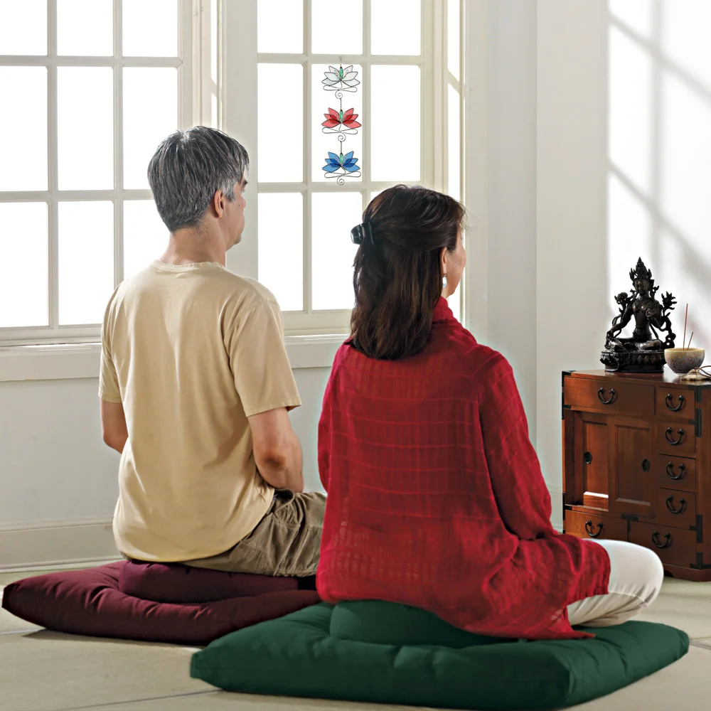 Factory Custom Zafu Buckwheat Pillow Zabuton Meditation Cushion Set Floor Cushion