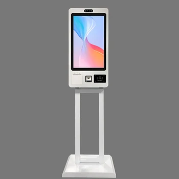 21.5" Floor Stand Ordering Kiosk Self Service All In One With Thermal Printer/QR Code/RFID
