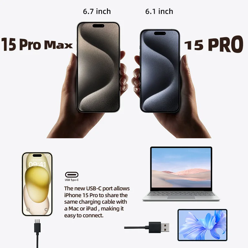 brank new supplier original mobile phone For Iphone 15 pro/15 pro max smartphone global version Dual SIM 5G not active new