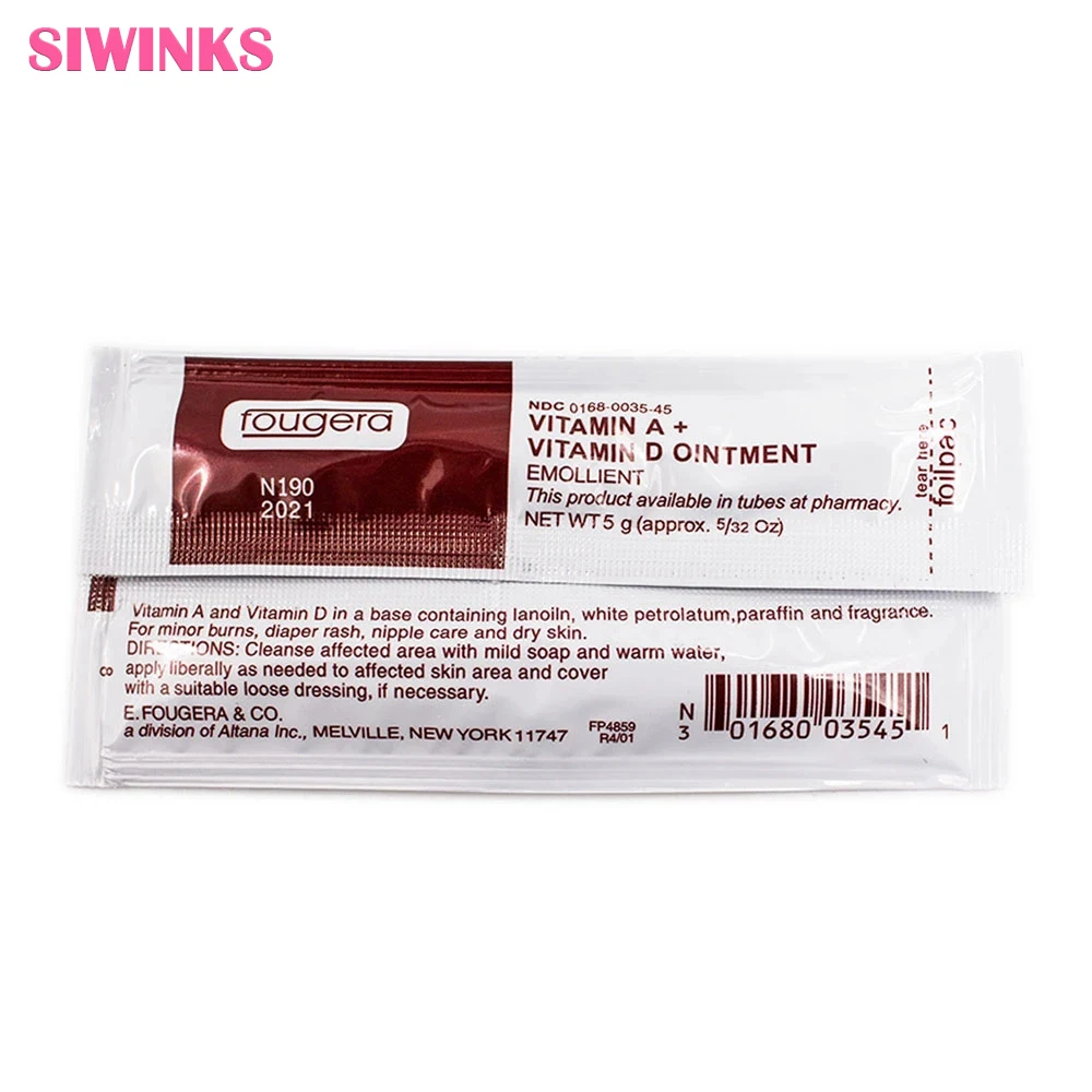 100 шт./пакет Fougera витамин мази с витаминами A и D Анти Шрам для уход за татуировкой восстанавливающий крем ремонта заживляющий