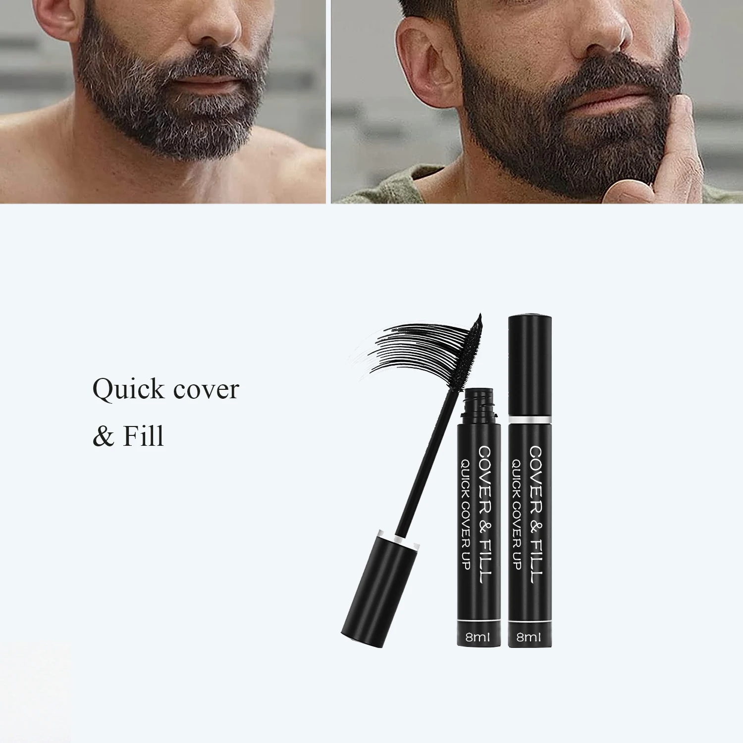 Private Label Eyebrow and Beard Color Temporary Dye Hair and Mustache Mens Beard Dye Mascara Brown Black Beard Dye for Men