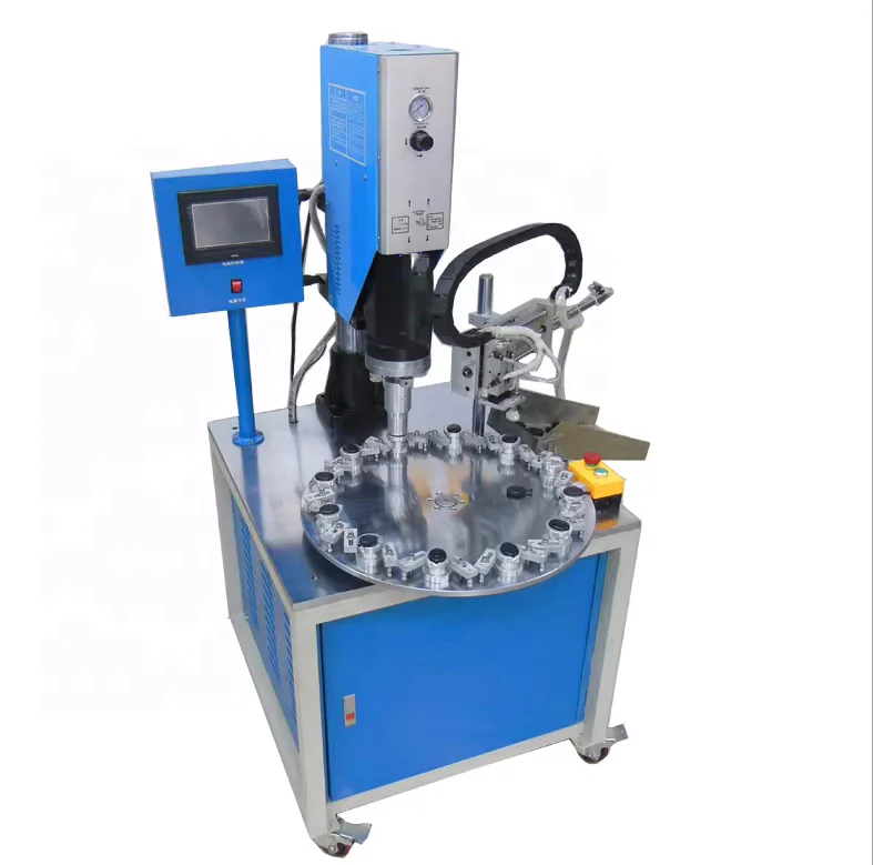 15K khz Sonic PP Soldering Multiple Working Stations Rotary Table Automatic Ultrasonic Polypropylene Welding Machine