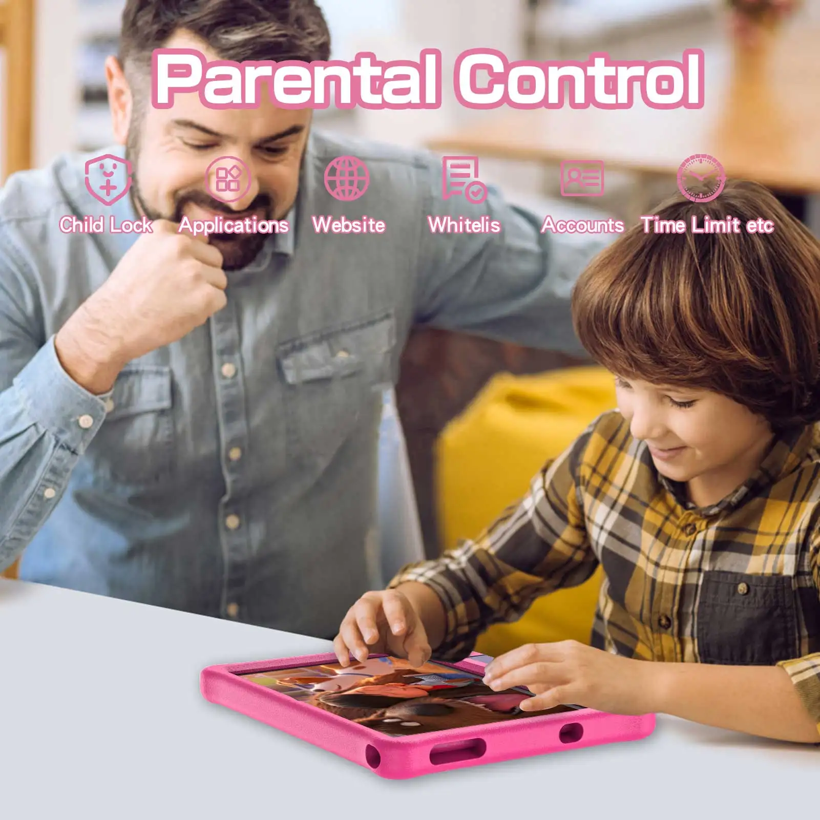 VASOUN Tablet Infantil De 10 Pulgadas – Android 14, 128GB, Batería 8000mAh, Funda Protectora, Apps Educativas (Rosa VASOUN Tablet Infantil De 10 Pulgadas – Android 14, 128GB, Batería 8000mAh, Funda Protectora, Apps Educativas (Rosa