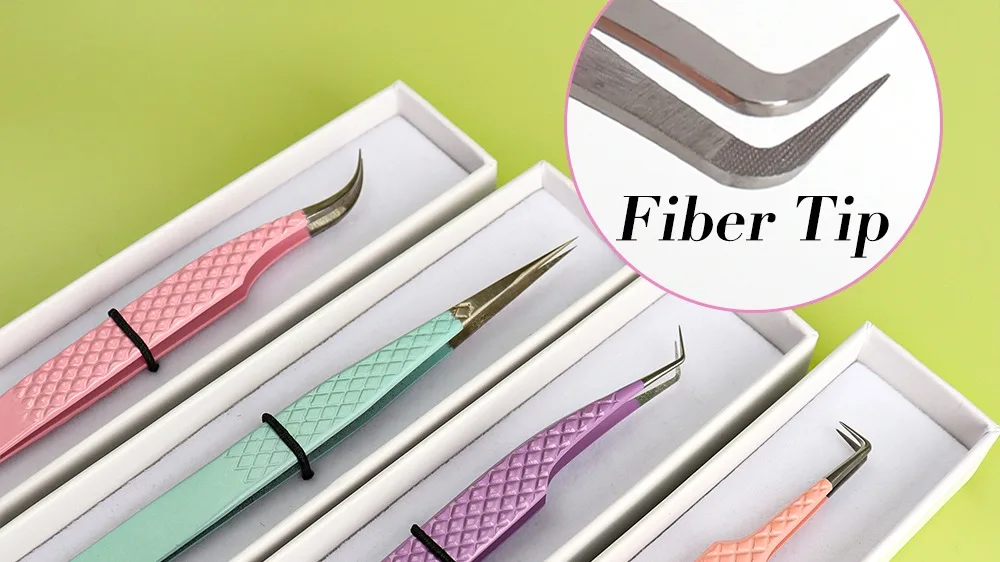 Volume Eyelash Tweezers Fiber Tips Lash Grafting Nano Grip Tweezers