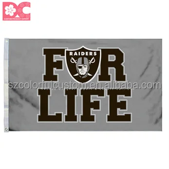 Las Vegas Raiders Patch Button Circle Logo Flag Large 3x5 Banner