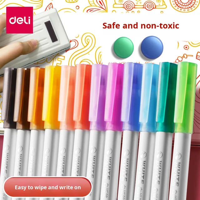 GF Water-Based Erasable Whiteboard Marker Colorful Special Color Pen for Children Blackboard Pen Drawing Board Easy to Use