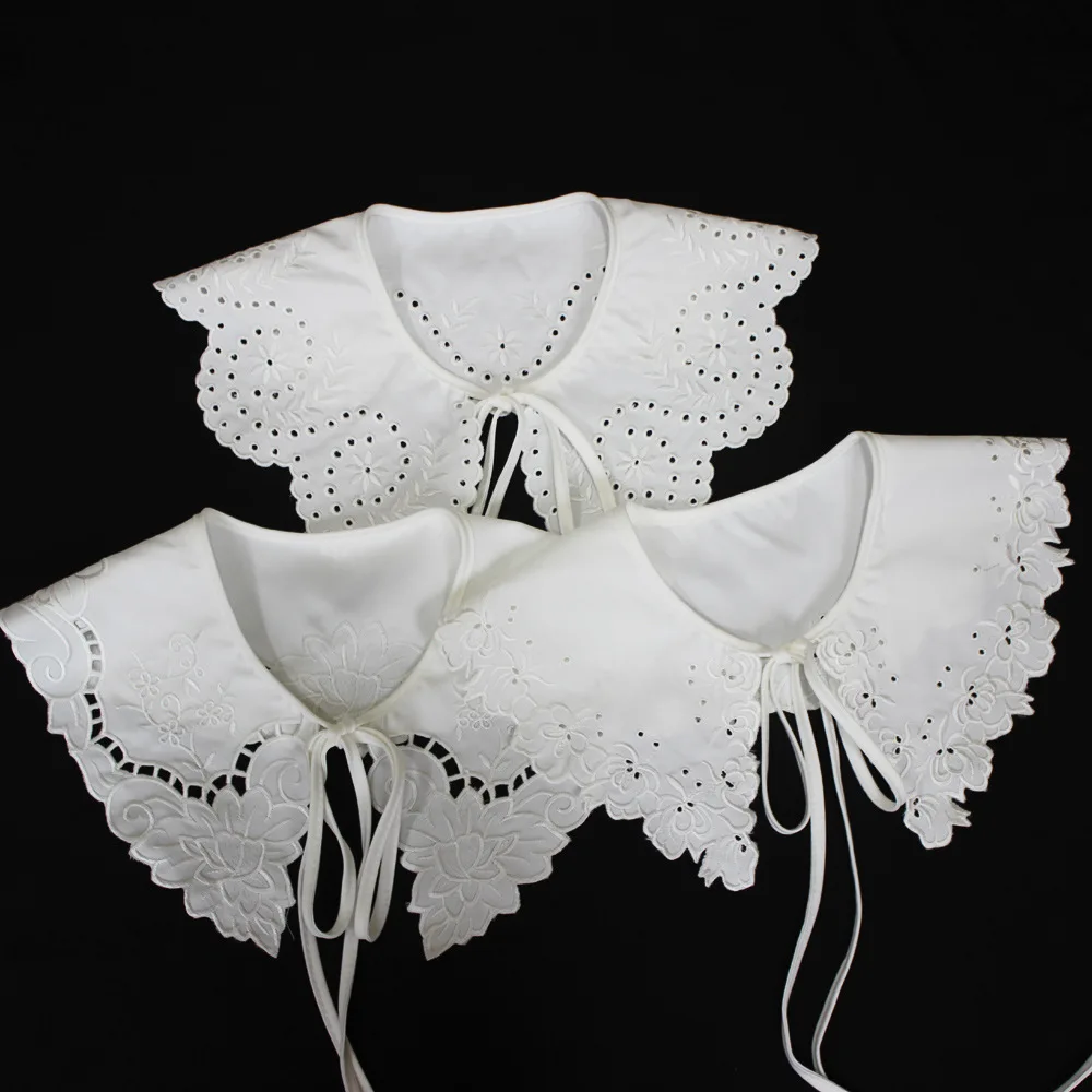 Hot Selling Women White Woman Detachable Lace Collars Stitching Sleeveless  Lace Collar for Summer Mini Pleated Dress