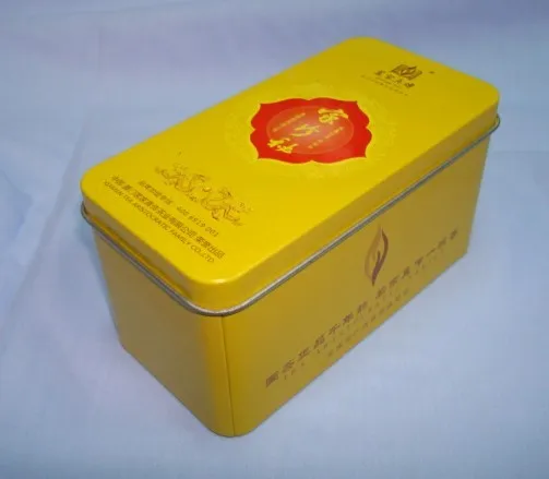 Прямоугольный пользовательский пакет для зеленого чая, жестяная коробка, упаковка для чайных шариков, металлическая жестяная коробка для хранения