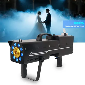 Professional 1800W Smoke Gun 3in1 RGB LED Stage Mist Special Effect Equipment Handheld Smoke Fog Machine for Club Party Wedding