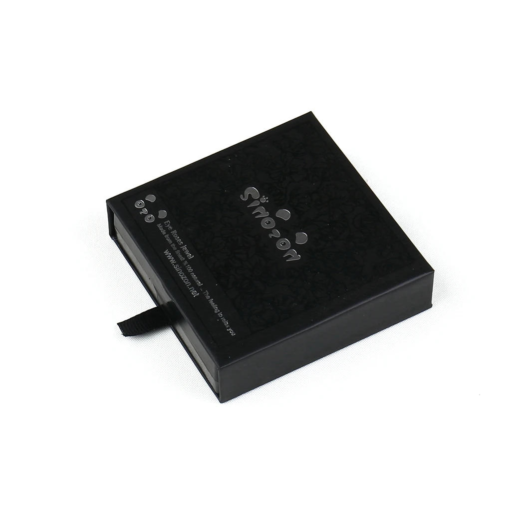 Custom Black Drawer Box with Foldable Transparent Inlay High Quality Ribbon Logo Customized Eco Friendly