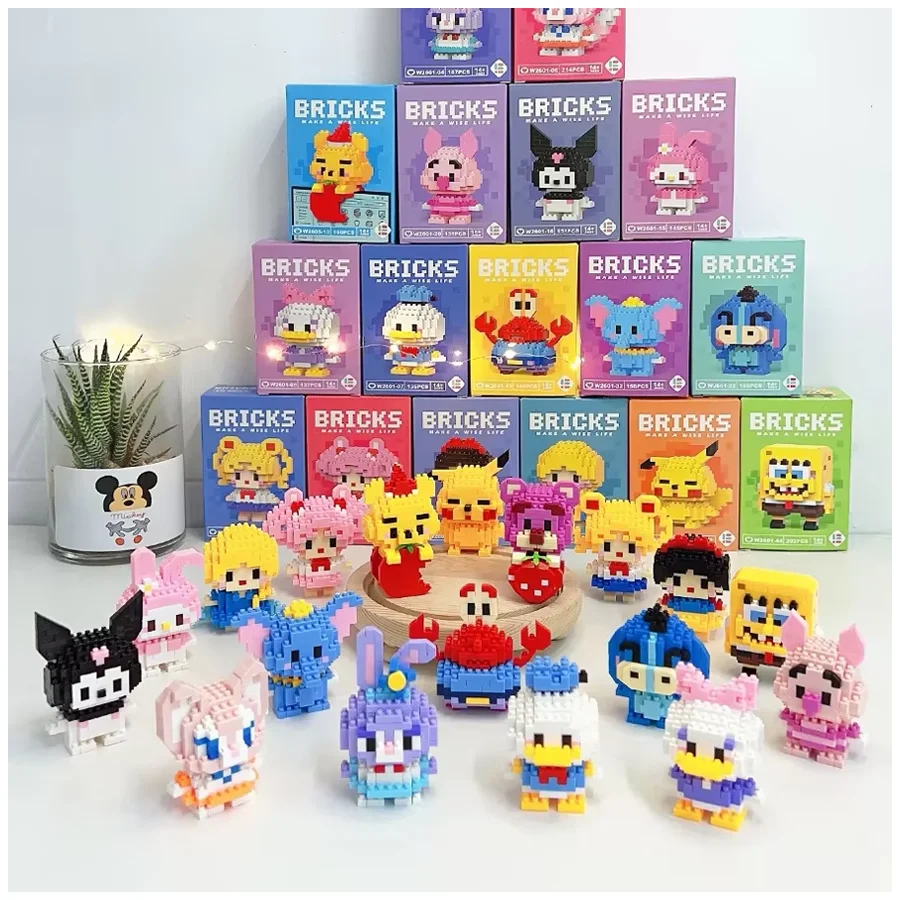 Factory Wholesale Cartoon Micro Particle Block 3d Puzzle Toy Kid Gift Mini Monsters Kit Building Block Sets Educational toy CAYI