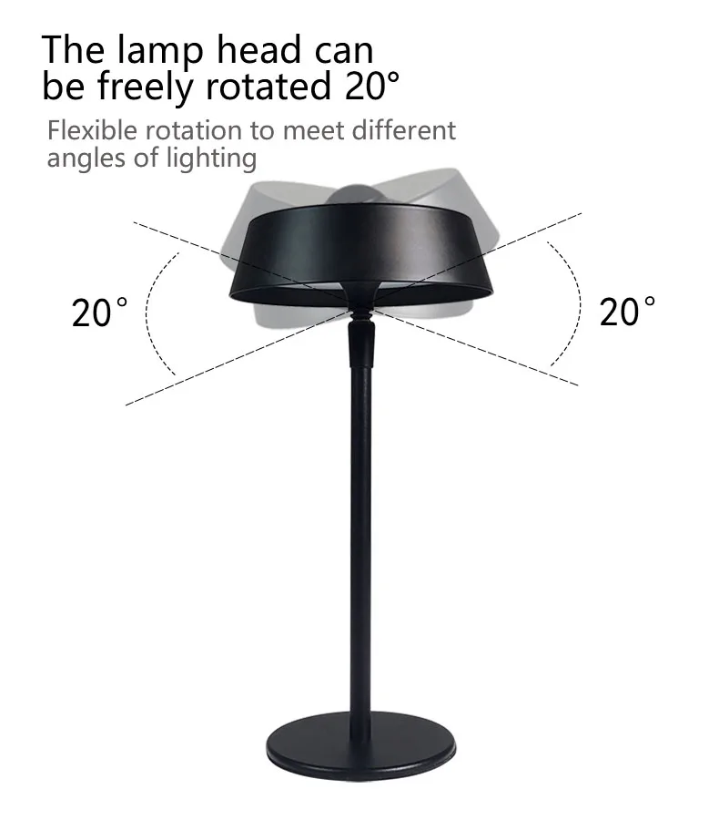 LED Touch Sensor Desk Lamp USB Rechargeable Light Restaurant Table Lamp Coffee