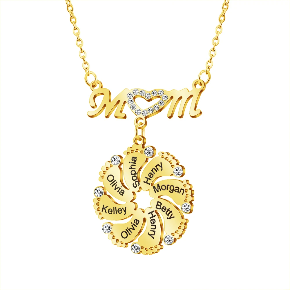 Engraved Necklace Custom Mothers Day Jewelry Personalized Engraved