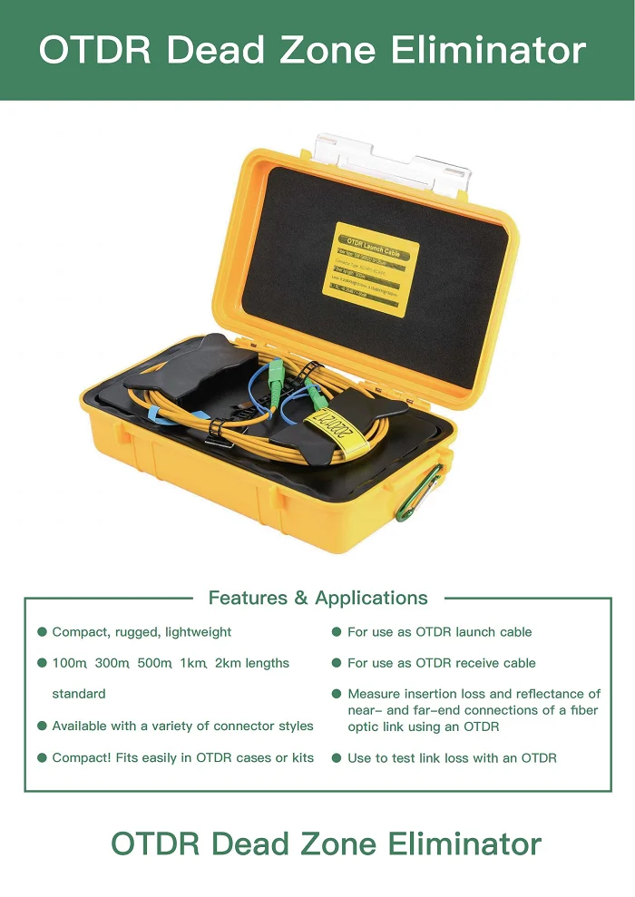 FTTH Network Maintenance 500m 1km 2km SM MM Fiber Optic Ring And OTDR Launch Cable Box