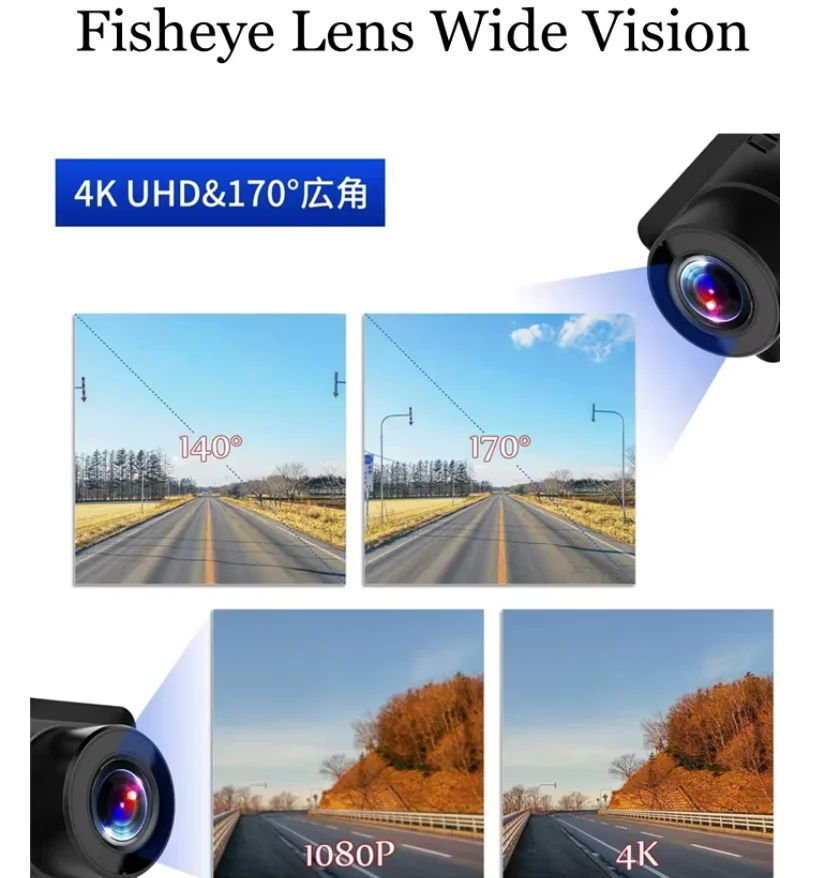 Hot Sale Dual Dashcam 4K Ultra HD Gesture Photo Car Dash Camera with Wifi and GPS Tracking