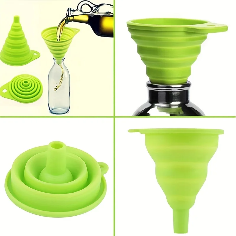 Portable Foldable Extendable Silicone Funnel Ladle Set Hand-Designed Style Plastic Metal Melamine Aluminium Small Food