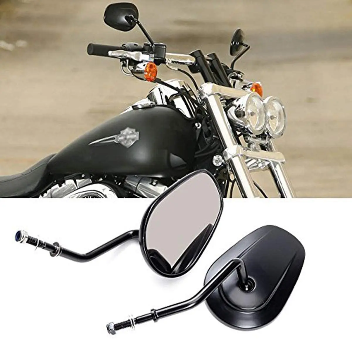 Motorcycle Rearview Side Mirrors Handlebar mirror For Harley Dyna