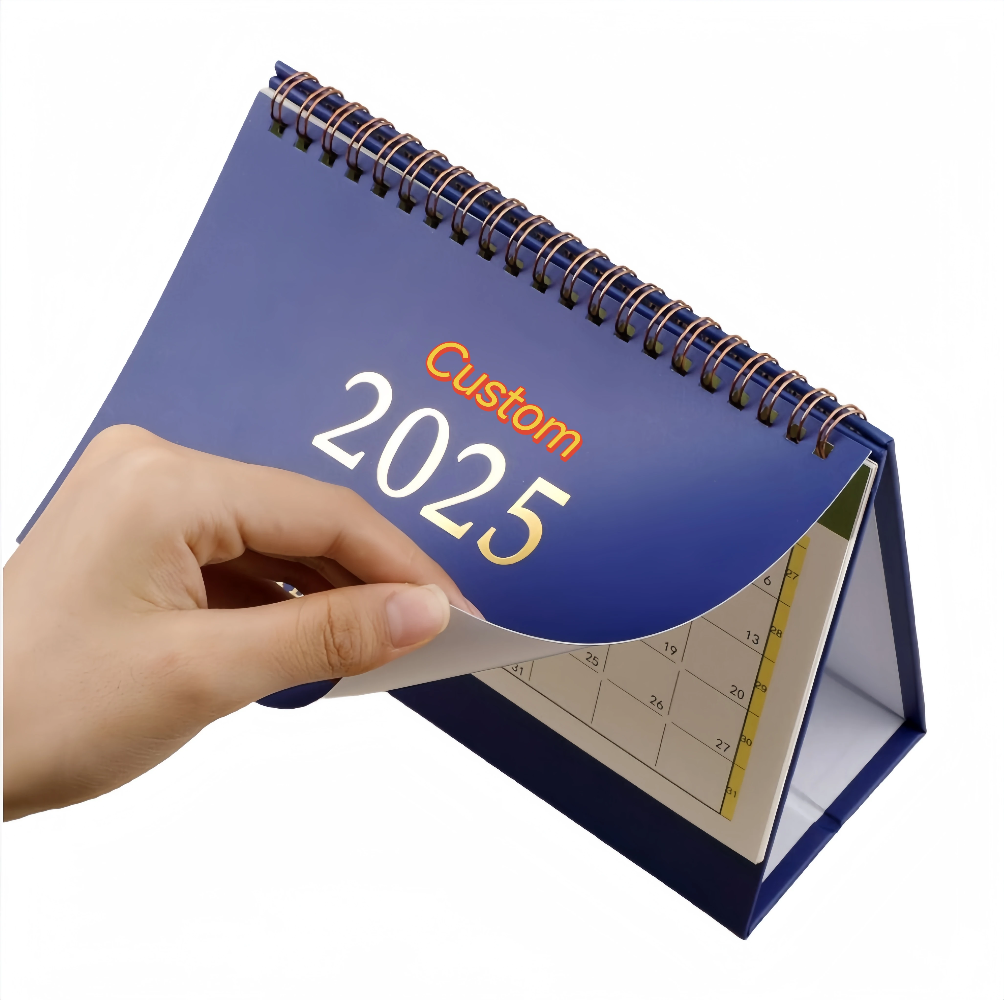 Fully Customize Based on Your Pdf Document Custom Made Table Calendar 2025 Desk Calendar with Triangle Stand
