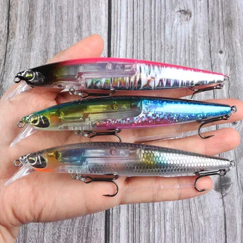 130mm 18.5g New Scales Flashing Minnow Lures Floating Jerkbait Short Tongue Plastic Fishing Fure Long Casting for Bass Trout – Minnow – view 2