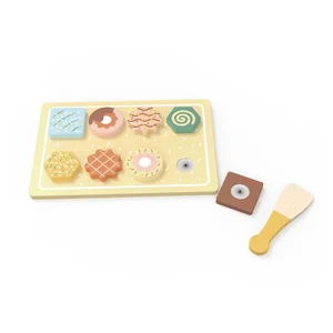 Unisex  Wooden Dessert Set Kitchen Toys  Educational Multifunctional Pretend Play Wooden Toys for Preschoolers