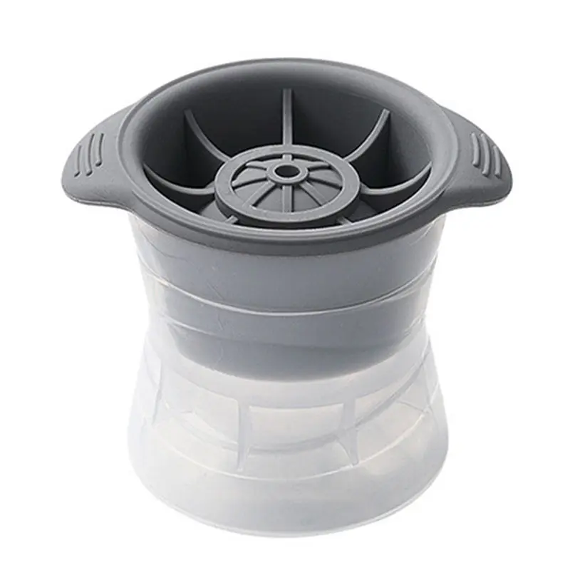 Ice Ball Tray Maker Spherical Silicone Round Frozen Cube Ice Making Whiskey Hockey Mold with Cover