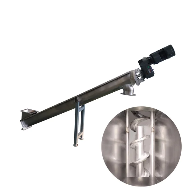 Automatic Stainless Steel Small Flexible Shaftless Spiral Trough Screw Auger Conveyor Manufacturers for Sludge Dewatering