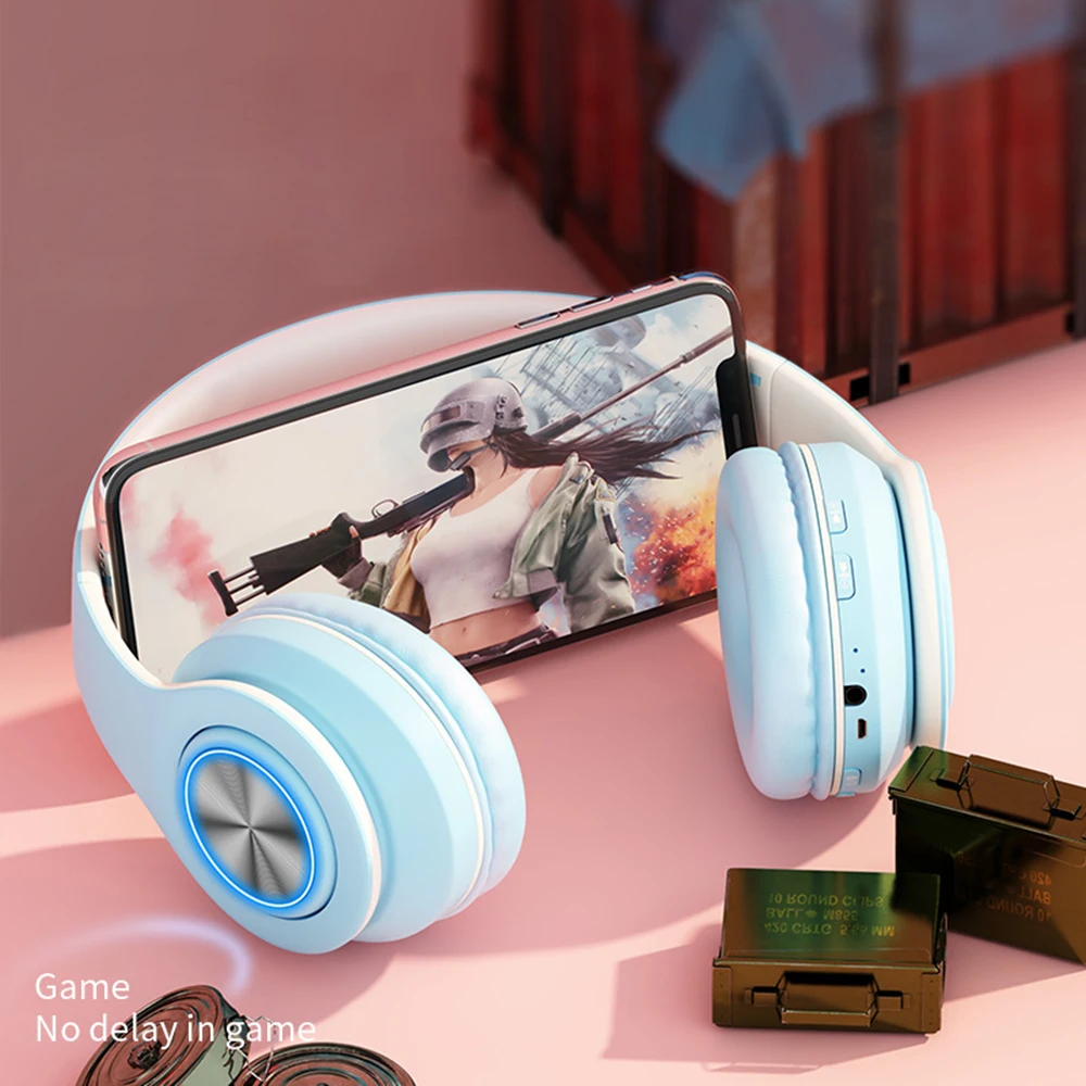 LIGHTING ワイヤレスヘッドホン B39 B39折りたたみ式ワイヤレスヘッドホンLEDライトオーバーイヤー