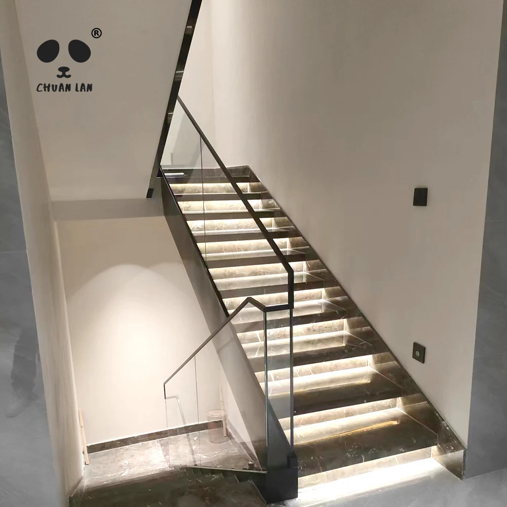 Chuanlan Glass Handrail Price Latest Design Stair Handrail for Glass Stylish Balustrades Glass Handrails for Apartments,Hotel