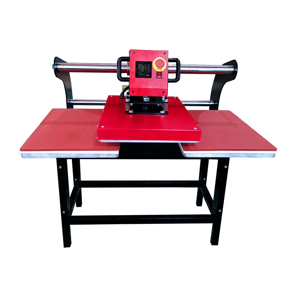 Red  and  Black  Automatic Heat Press Machine for Pressing T-shirt  With  Two  Stations manufacture