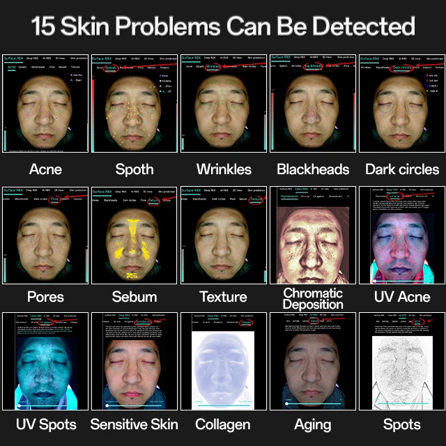 2024 New Mini AI Intelligent Cloud Algorithm Portable 3D Facials  Scanner Professional Skin Analysis Analyzer Machine for Salon