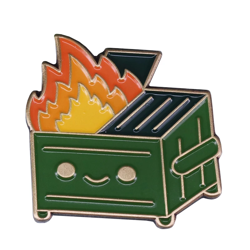 Flaming Dumpster Badge Pal – Lunar Rabbit Creations