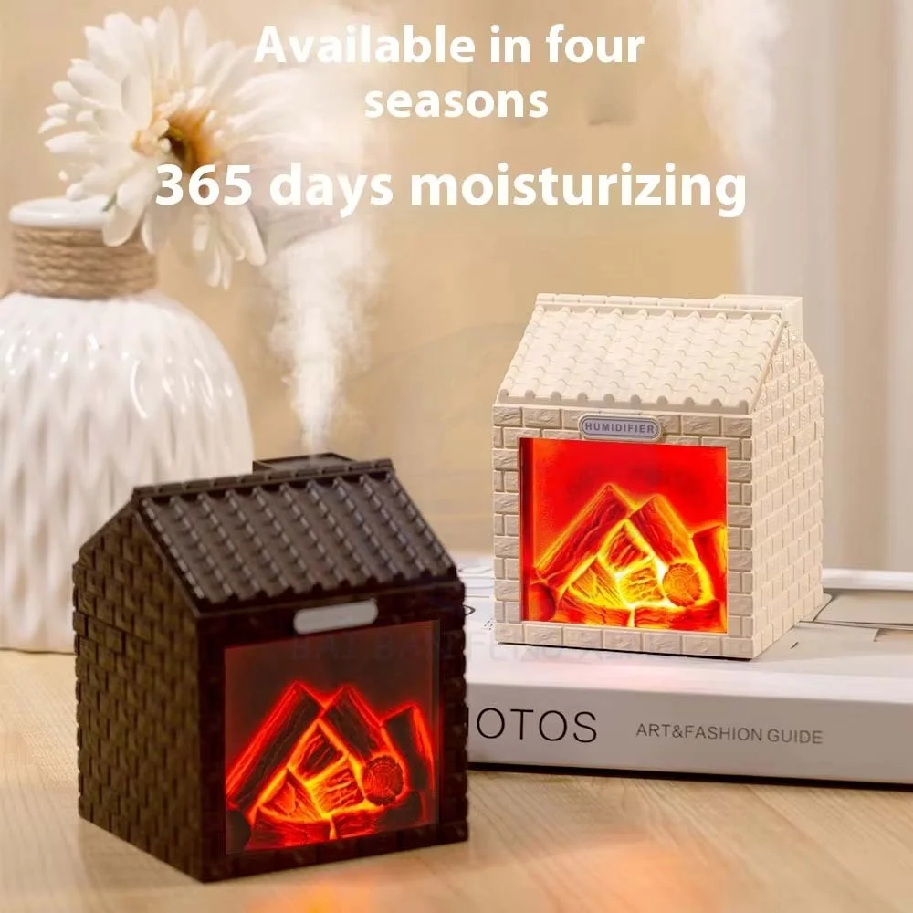 Charcoal House Humidifier Creative Gift Night Light Villa B&B Living Room Retro Simulation Flame Sprayer 6